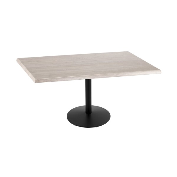 30" Tall OD214 Black Table Base 22" Diameter Foot 30" x 48" White Ash Top by the HollBar Stool Co.